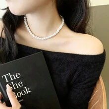 新款高雅、時尚、高端設計珍珠項鍊,適合女性日常穿著