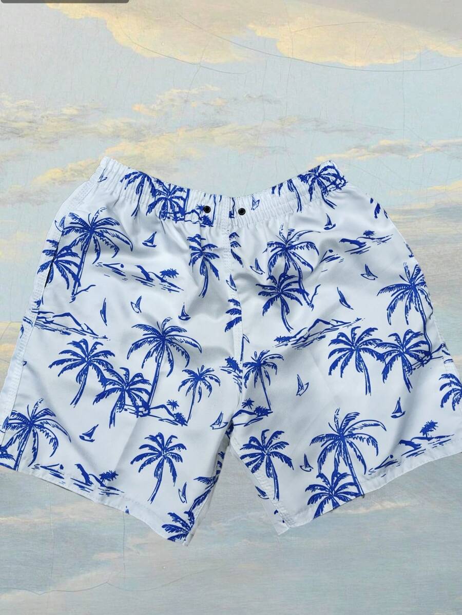 Men Shorts - Xanh và trắng - Xem 1