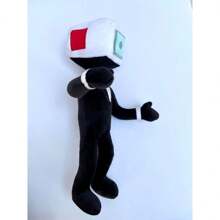 Muñecos De Peluche Skibidi ToiletMan - Cabeza de TV - Blanco y Negro - Ver 4