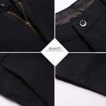 Pantalón De Vestir Casual Con Bolsillos - Azul Marino - Ver 2