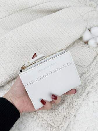 SOUTHLAND&KANGAROO Letter Detail Fold Over Pocket Wallet Small Bifold Slim Women Wallet Lightweight Portable Credit Card Key Case Short Wallet Cute Modern Fashion For Birthday Gift Anniversary Women Girls Lady Business For Anniversary For On Valentine Day For Birthday Gift For Girls For Lady For Female Bag School Supplies For School Dorm Room & Back To School Business Casual For Women Wallet Purse Wallet Small Wallet