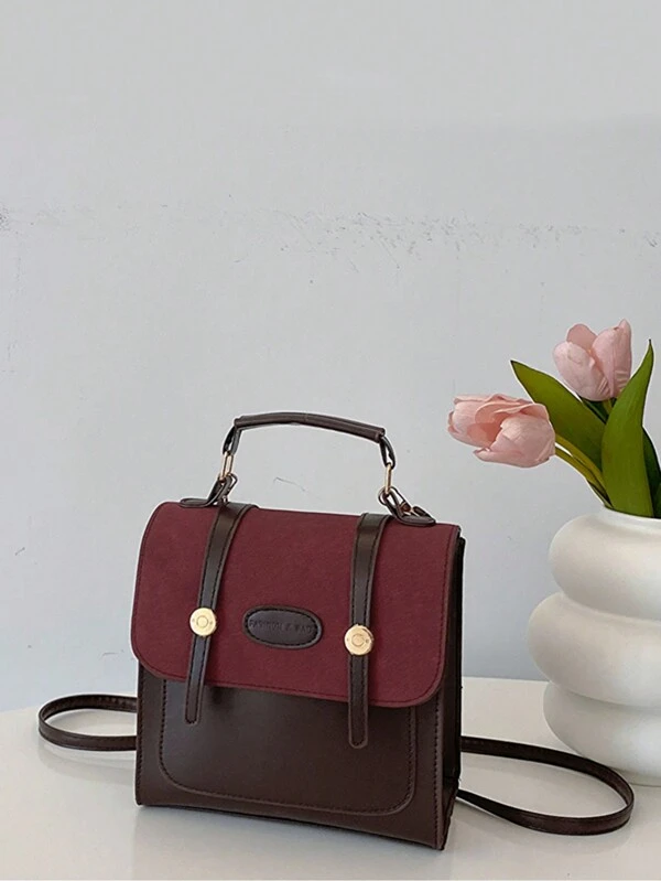 Mochila/bolsa De Ombro Retrô Multifuncional Vintage Em Bloco De Cores Com Estilo Japonês Em 2023 Para Comutadores