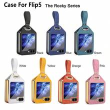 VIETAO Hand Holder Electroplated Leather Phone Case Compatible With Samsung Galaxy Z Flip 5 5g Flip5 Stand Mobile Cover - Yellow - View 4