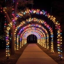 300led 太阳能仙女灯，适合户外使用，IP65 防水，8 种照明模式，适用于圣诞装饰、圣诞树装饰、露营、婚礼、摄影、户外派对装饰等，适用于小路、庭院、露台的户外花园照明 - 彩色 - 查看 7