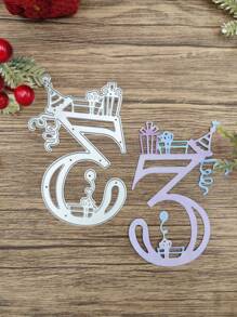 1pc 0-9 Numbers Decorative Scallop Edge Scissors For Diy Scrapbooking Craft - 3 - View 1