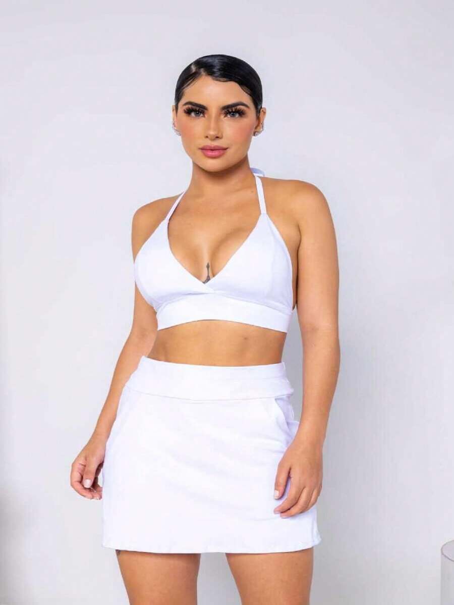 Women Two-Piece Outfits - 白色 - 查看 1