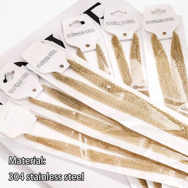 10 Pcs/Lot 304 Stainless Steel 2mm/1.5mm Wide Link Chain  Stainless Steel Chain Necklace Ladies/Men Pendant DIY Jewelry Accessories Necklace