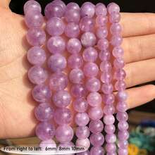 天然石頭玉多色翡翠霞石晶方解石時尚圓形鬆散間隔珠子,供diy珠寶製作使用,適用於女士手鍊項鍊耳環 - 彩色 - 查看 24