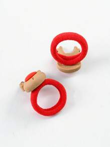 10入組兒童聖誕節主題可愛卡通髮圈 - 彩色 - 查看 5