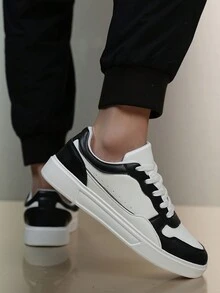 Men's Lightweight Comfy Running Shoes Outdoor Athletic Walking Sneakers Men's Shoes - Black and White - View 4