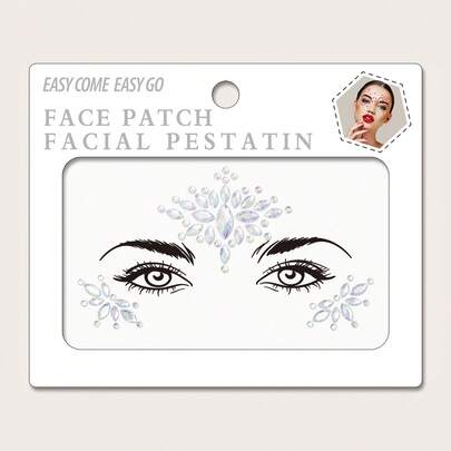 1pc Abs Material Sparkling Face Jewel, Perfect For Cosplay Party And As A Gift For Girls