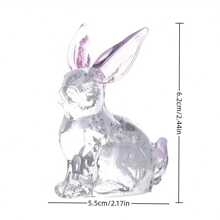 1pc, Crystal Rabbit, Animal Ornaments Table Decorations Desk Craft Decor Transparent Bunny Artwork Gift, Teacher Appreciation Gifts, Graduation For Teacher Birthday