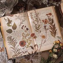 10 Sheets Of Plant & Flowers Collage Stickers For Scrapbook, Journaling, Aesthetic Decoration, Planners, Diy Crafts (8 Random Styles) - Brown - View 2