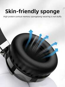 Picun C60 附麥克風的有線貼耳式耳機,輕巧可折疊便攜式立體聲低音耳機,帶 1.5m 無纏結,適用於智慧型手機平板電腦 Mp3 / 4 的有線耳機（深空黑色） - 黑色 - 查看 6