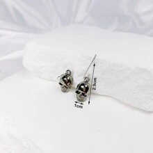 1对复古个性化3D立体耳环，造型包括勺子/叉子/牙齿/牙膏/牙刷/太阳/月亮/翅膀，是送给闺蜜/情侣、姐妹、闺蜜、妈妈等的绝佳礼物。 - 復古銀色 - 查看 14