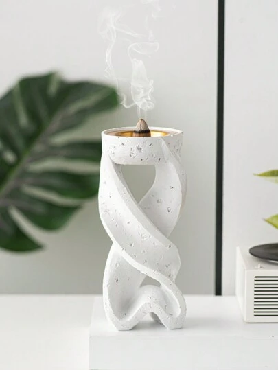 1 几何树脂香炉简约现代芳香疗法用品适合节日、家庭和办公室装饰、万圣节、幽灵、秋季、冬季、假日、节日