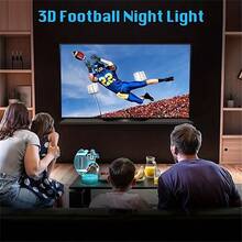 1pc Colorful Football Team Night Light, LED Energy-Saving Desk Lamp With USB Plug, Novelty Gift For Sports Enthusiasts - White - View 5