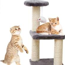 Arbol Trepador Rascador Para Gatos 3 Capasjuguete De Gato - Gris - Ver 2