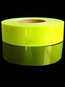 1PC Fluorescent Yellow Green Reflective Tape, Vehicle Safety Warning Tape Strip, School Bus Specific Reflective Film - Yellow - View 1