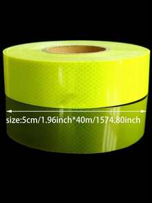 1PC Fluorescent Yellow Green Reflective Tape, Vehicle Safety Warning Tape Strip, School Bus Specific Reflective Film - Yellow - View 2
