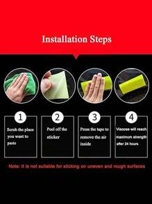 1PC Fluorescent Yellow Green Reflective Tape, Vehicle Safety Warning Tape Strip, School Bus Specific Reflective Film - Yellow - View 3