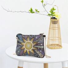 1 件 Diy 鑽石畫創意收納包,5d Diy 鑽石畫單肩包帶鏈帶,手工鑽石藝術化妝包帶拉鍊適合女士和女孩,向日葵設計,尺寸 20 厘米*14 厘米/7.87 英寸*5.51 英寸 - 彩色 - 查看 5