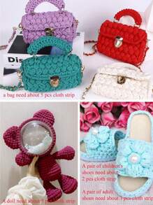 1pc Cloth Line Hand-Woven Diy Bag Toy Shoe Carpet Storage Basket Line - Mauve Purple - View 9