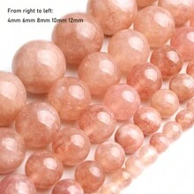 天然石頭玉多色翡翠霞石晶方解石時尚圓形鬆散間隔珠子,供diy珠寶製作使用,適用於女士手鍊項鍊耳環 - 彩色 - 查看 19