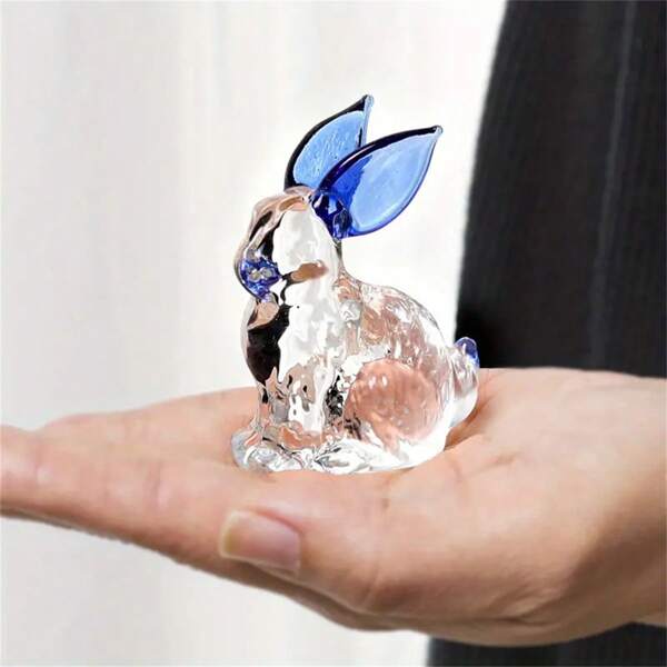 1pc, Crystal Rabbit, Animal Ornaments Table Decorations Desk Craft Decor Transparent Bunny Artwork Gift, Teacher Appreciation Gifts, Graduation For Teacher Easter