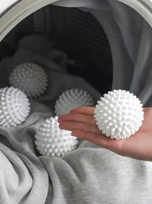 2/6pcs, White Anti-Rolling Cleaning Laundry Ball, Dryer Ball For Landry, Cleaning Tools - White - View 1