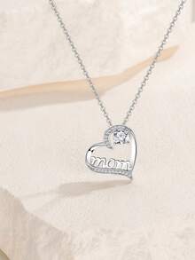 心型項鍊母親節頸鍊附玫瑰禮盒,聖誕節禮物,致敬母親節,聖誕節,情人節,生日,母親,祖母,妻子的完美禮物