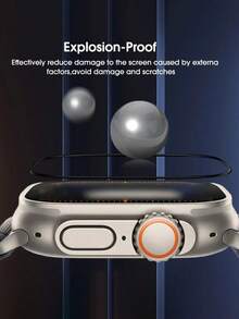 5件/包 防爆全覆盖曲面复合膜 碳纤维纹理 黑边 适用于Apple Watch 38/40/42/41/45/49mm 送给返校学生的礼物