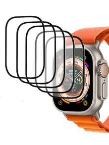 5件/包 防爆全覆盖曲面复合膜 碳纤维纹理 黑边 适用于Apple Watch 38/40/42/41/45/49mm 送给返校学生的礼物