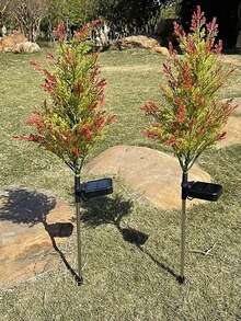 1 件装户外防水太阳能树地灯，太阳能木桩 LED 户外照明，带彩色闪烁松树灯，庭院、小路、草坪、通道、装饰圣诞生日派对，适合亲人和朋友的圣诞礼物！（颜色），圣诞装饰 - 彩色 - 查看 9