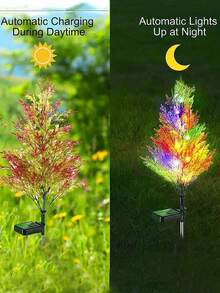 1 件装户外防水太阳能树地灯，太阳能木桩 LED 户外照明，带彩色闪烁松树灯，庭院、小路、草坪、通道、装饰圣诞生日派对，适合亲人和朋友的圣诞礼物！（颜色），圣诞装饰 - 彩色 - 查看 7