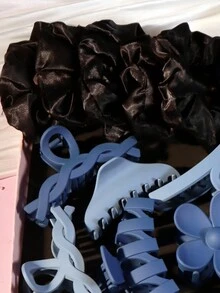 粉紅色秋季女性髮飾套裝,夢幻粉紅色髮箍、髮圈、髮夾,設有多種尺寸的女神髮飾套裝,萬聖節禮物 - 彩色 - 查看 5