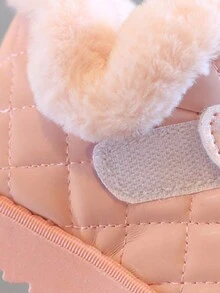 冬季新款韓版防水厚保暖雪地靴,適用於兒童 - 粉色 - 查看 4