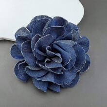 Handmade Camellia Brooch Flower Multilayer Denim Flower Fabric Headdress Brooches Accessories Decoration Valentines,Mom,Mother,Mother's Day,Gift - Flower - View 2