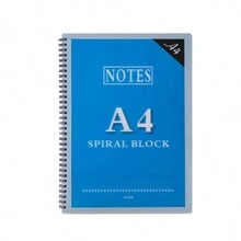 Cuaderno A5/a4 Con 68 Hojas, Tapa De Plástico, Rayado Horizontal - Azul - Ver 1