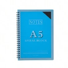 Cuaderno A5/a4 Con 68 Hojas, Tapa De Plástico, Rayado Horizontal - Azul - Ver 2