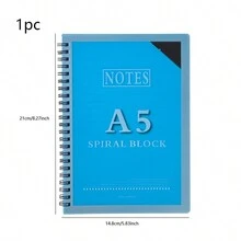 Cuaderno A5/a4 Con 68 Hojas, Tapa De Plástico, Rayado Horizontal - Azul - Ver 4