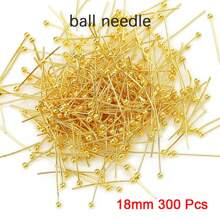 22入/300入合金珠子蓋,跳環和龍蝦扣帶鑲有鑽石球頭針,diy手鍊項鍊配件製作套件,金色/銀色 - 一包 - 查看 27