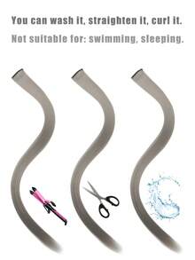 10 件裝20 吋合成編織夾式直髮接髮,有多種顏色可供選擇：紅色、黑色、黃色、蓮花花、翡翠綠、天藍色、灰色、寶藍色、紫色、勃根地適合初學者,設計輕鬆適應各種場合 適合cosplay派對和y2k風格髮飾 準備好迎接即將到來的聖誕節和新年慶祝活動 - 灰色 - 查看 5