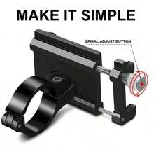 鋁合金自行車手機架,適用於騎行的手機支架,智能電動車手機支架,電動車載具支架 - 紅色 - 查看 5