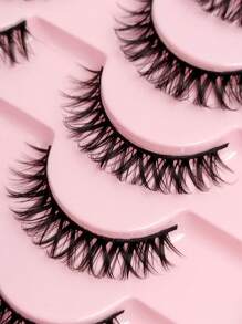 20 Pairs Full Strip Lashes D Curl Wispy False Eyelashes, Natural Soft Fluffy Volume Long Faux Mink Eyelashes - Black - View 5