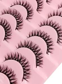20 Pairs Full Strip Lashes D Curl Wispy False Eyelashes, Natural Soft Fluffy Volume Long Faux Mink Eyelashes - Black - View 3
