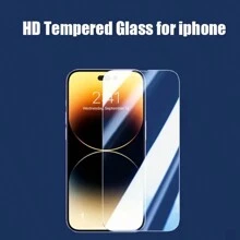 閃亮透明鋼化玻璃手機3件套高清透明鋼化玻璃屏幕保護套-生日禮物、復活節禮物、總統日禮物等等最佳禮物-適用於iPhone 15/11/12/13/14 Pro Max/14 Plus/13/12/XS MAX/XR全屏保護玻璃膜/相機鏡頭套適用於iPhone 15 14 Plus 13 12 11 Pro Max生日/復活節禮物/男孩/女友禮物/閃亮和引人注目 - 無色 - 查看 4