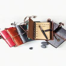 旅行背包木盒3件/套：復古背包+復古筆記本+簡約中性筆3件套 - 彩色 - 查看 5