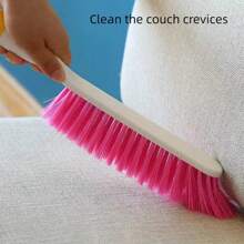 1pc Pink Bed Brush With Soft Bristles And Long Handle For Home Carpet Cleaning, Bed Sweeping, Floor Sweeping, Etc. - Hot Pink - View 1