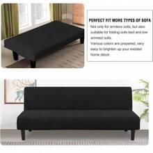 Funda De Sofá Cama Protectoras Grandes Cubre Salas Elásticas - Negro - Ver 4